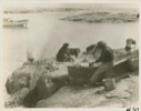 Image of Eskimo [Inuit] family cleaning fish.